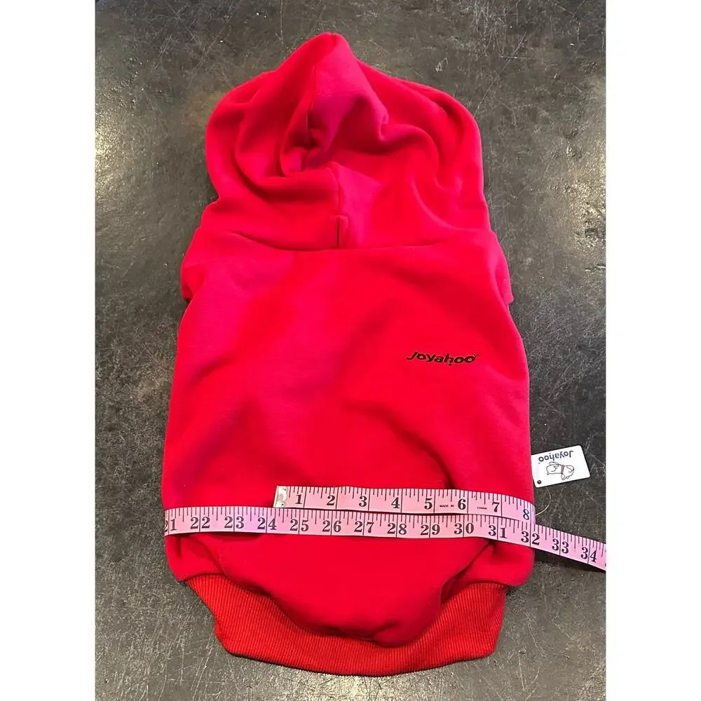 New Joyahoo Dog Hoodie Sweatshirt With Pockets Red, Size XL for Med. Size Dogs